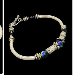 Sterling silver & black ab Swarovski crystal bracelet.